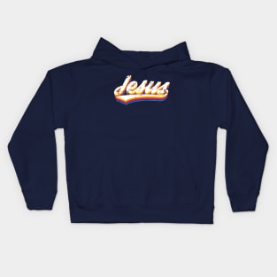 Jesus Retro Distress Kids Hoodie